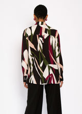Nerine Longline Shirt in Abstract Floral Print
