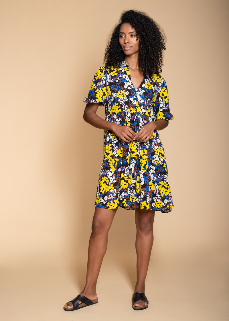 Lilium Short Tiered Dress in our Ditsy Floral Print