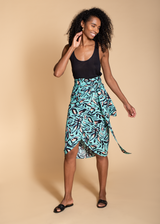 Aster Wrap Skirt in Mark Making Floral Print
